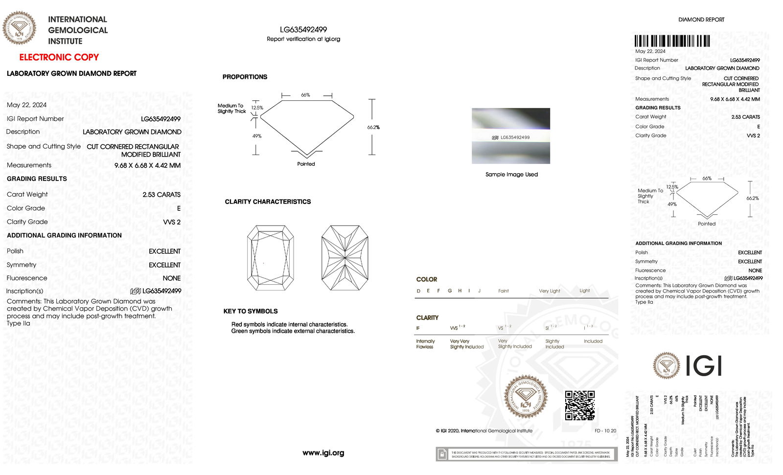 Certificate of diamond 2.53 Carat Round Diamond
