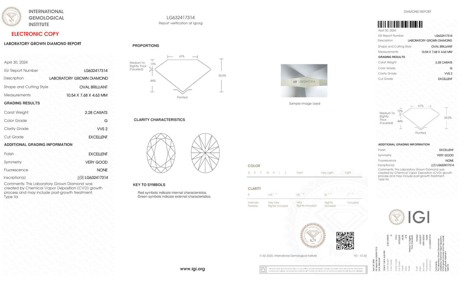 Certificate of diamond 2.28 Carat Oval Diamond