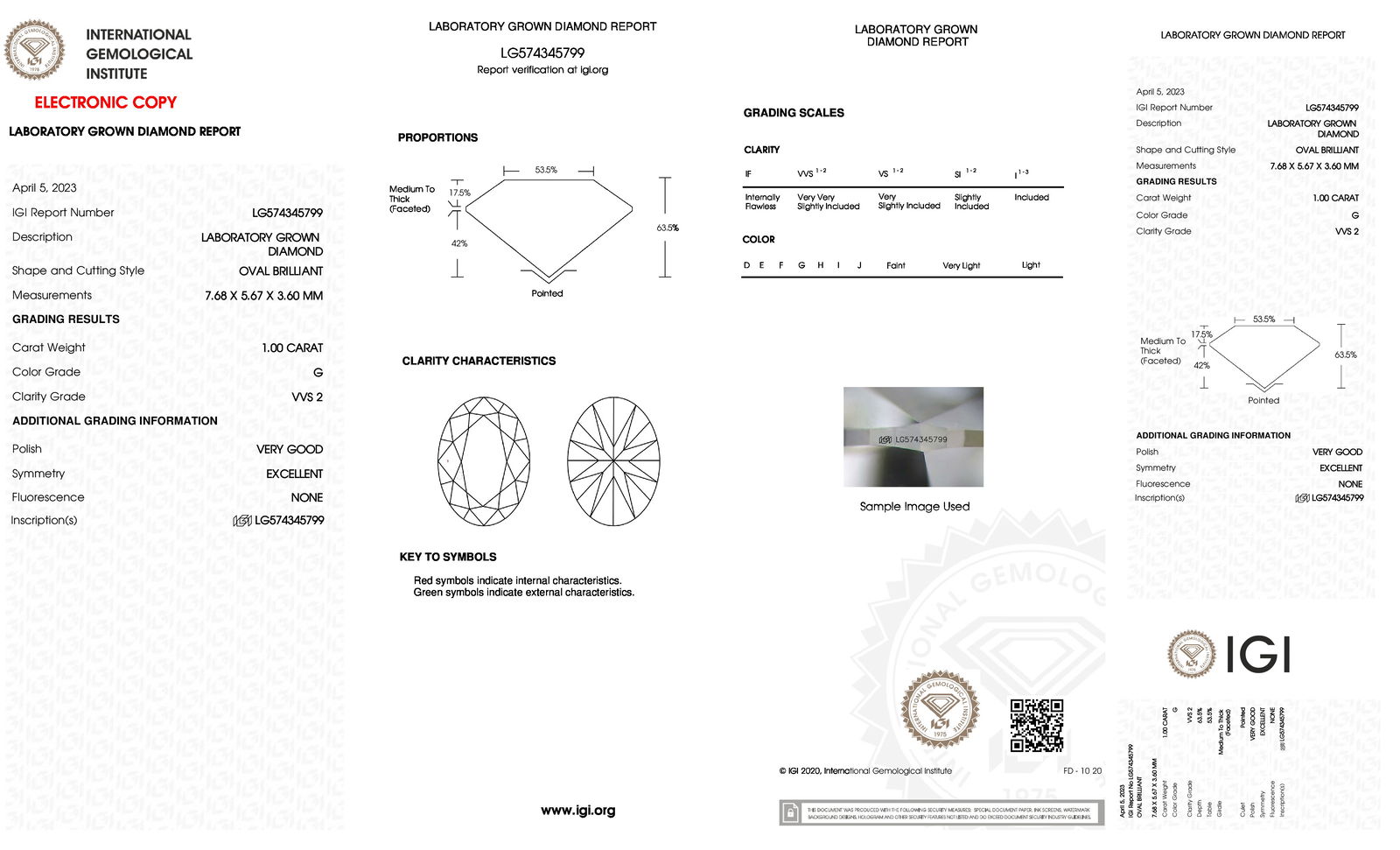 Certificate of diamond 1 Carat Oval Diamond
